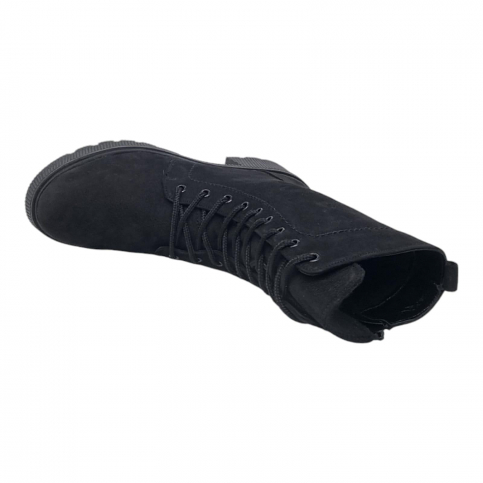Ghete Damă Casual Din Piele Naturală Neagră Velur 8771 [6]