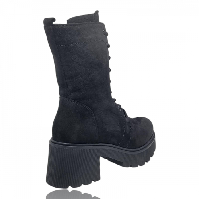 Ghete Damă Casual Din Piele Naturală Neagră Velur 8771 [9]