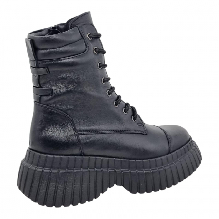 Ghete Damă Casual Din Piele Naturală Neagră 8772 [3]