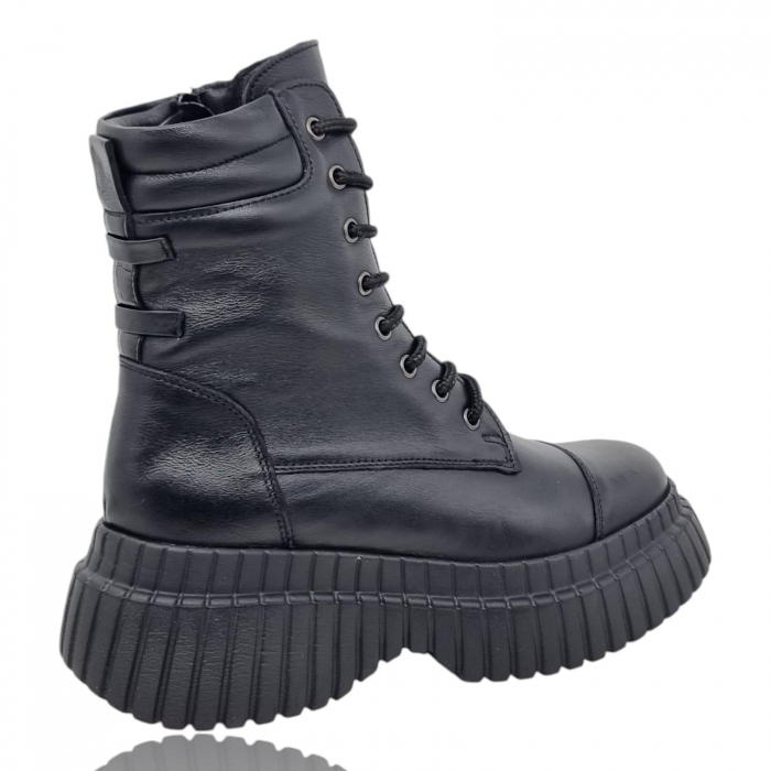 Ghete Damă Casual Din Piele Naturală Neagră 8772 [9]