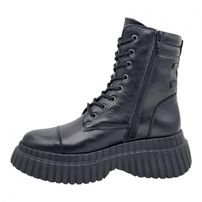 Ghete Damă Casual Din Piele Naturală Neagră 8772 [2]