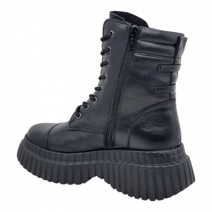 Ghete Damă Casual Din Piele Naturală Neagră 8772 [4]