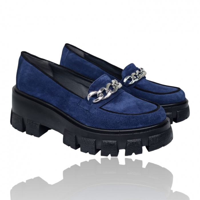 Pantofi Damă Casual Confort Din Piele Blue Vel 5244 [5]