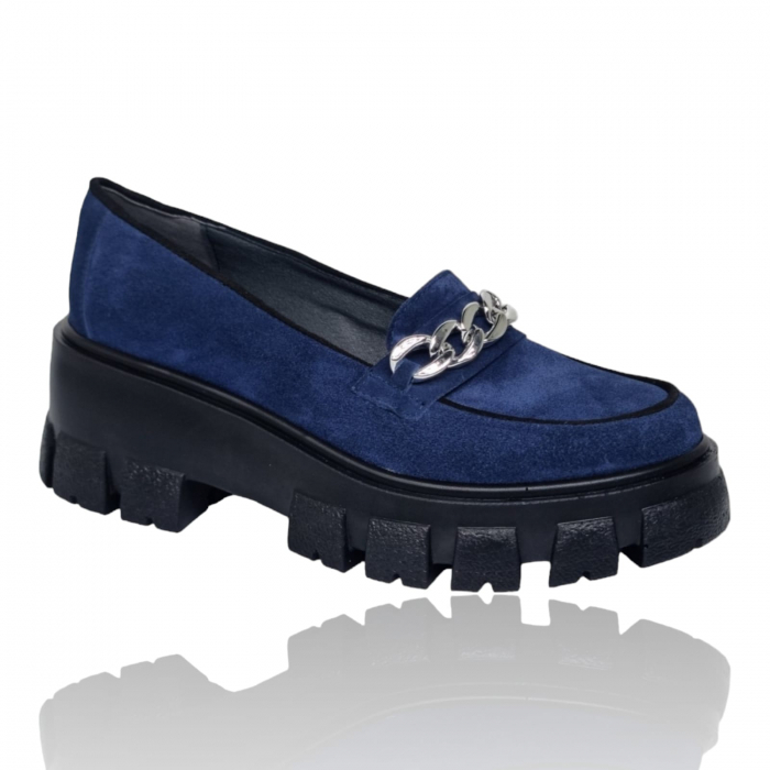 Pantofi Damă Casual Confort Din Piele Blue Vel 5244 [4]