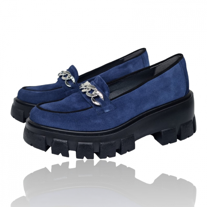 Pantofi Damă Casual Confort Din Piele Blue Vel 5244 [6]