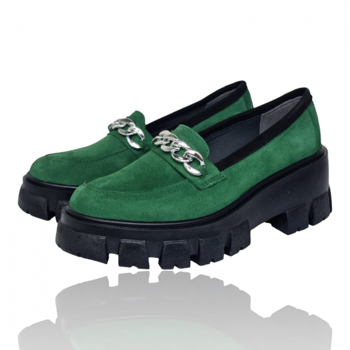 Pantofi Damă Casual Confort Din Piele Naturală Verde 5245 [4]