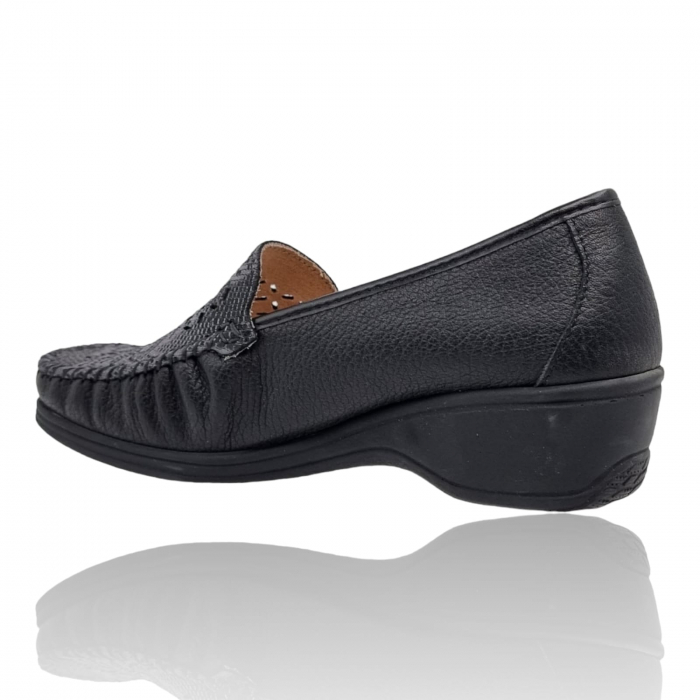 Pantofi Damă Casual Confort Din Piele Naturală Neagră 5248 [5]