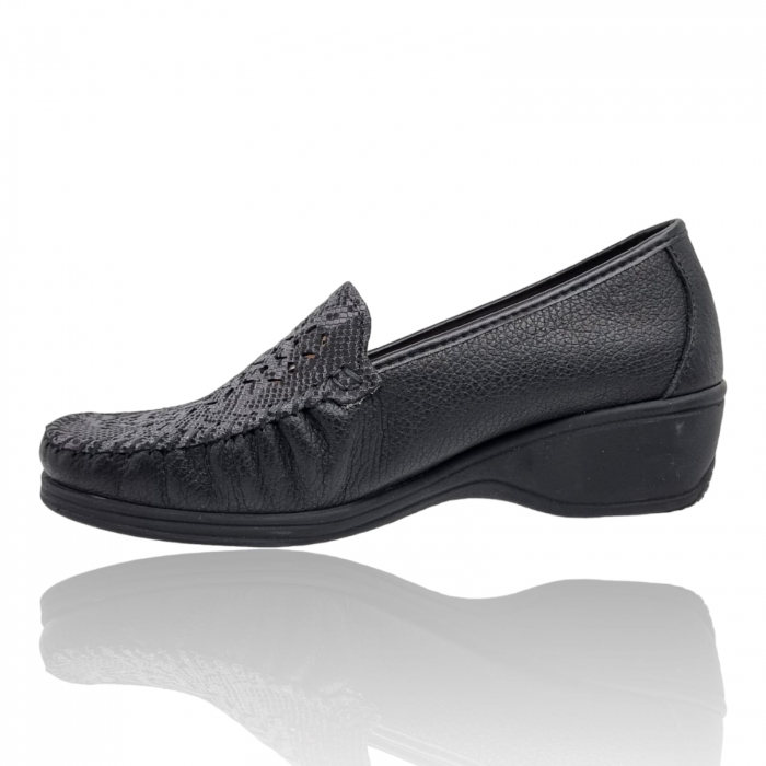 Pantofi Damă Casual Confort Din Piele Naturală Neagră 5248 [2]