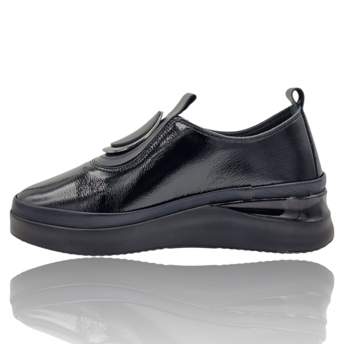 Pantofi Damă Casual Confort Din Piele Naturala Neagra 5258 [2]