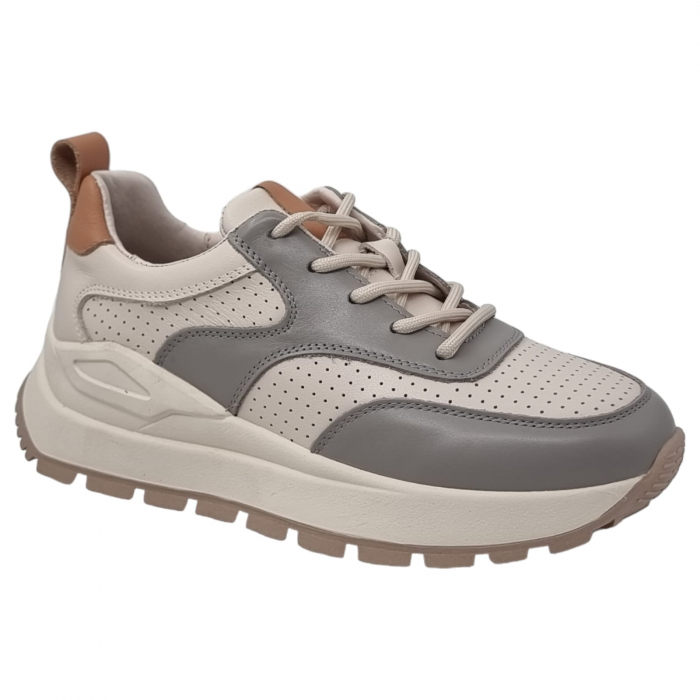 Pantofi Damă Casual Confort Din Piele Naturală Crem 5277 [8]