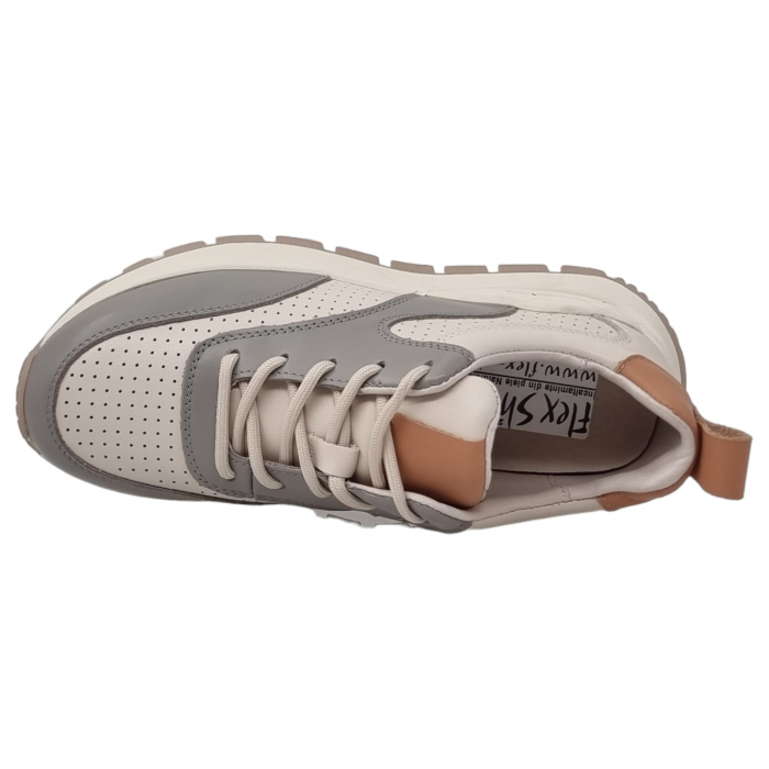Pantofi Damă Casual Confort Din Piele Naturală Crem 5277 [9]