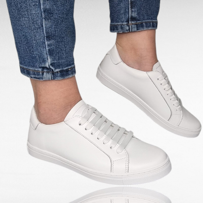 Pantofi Damă Casual Confort Din Piele Albă 5131 [5]