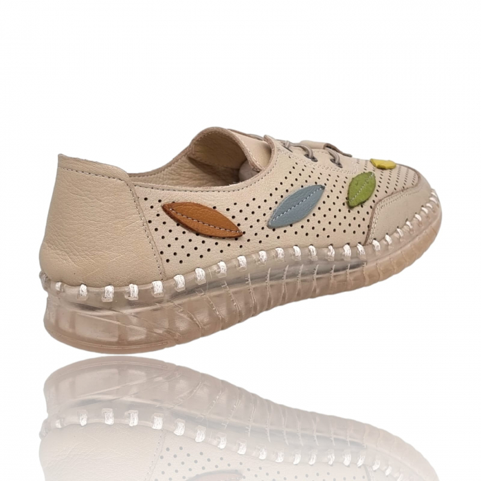 Pantofi Damă Casual Confort Din Piele Bej 5111 [2]
