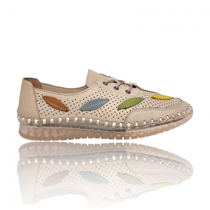 Pantofi Damă Casual Confort Din Piele Bej 5111 [1]