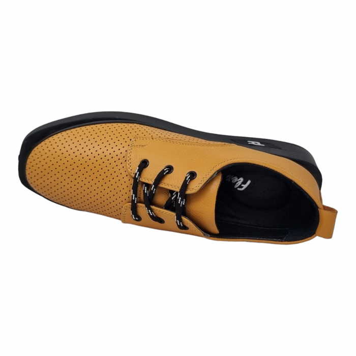 Pantofi Damă Casual Confort Din Piele Naturală Galbenă 5110 [4]