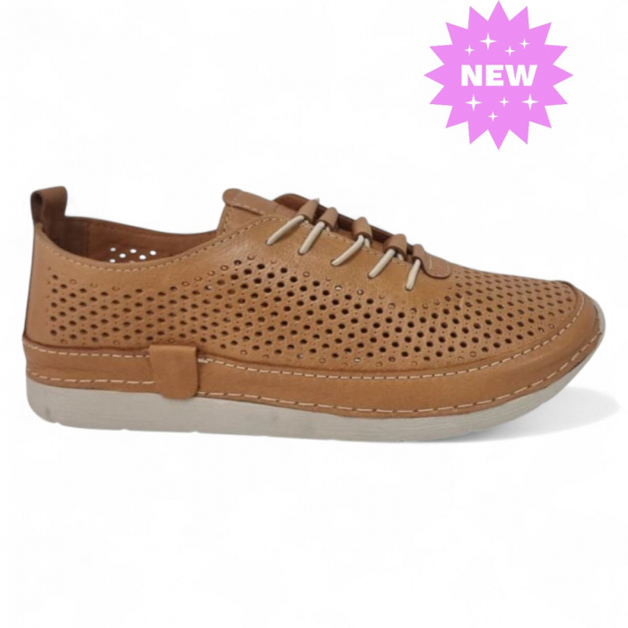 Pantofi Damă Casual Confort Din Piele Naturală Mustar 5305 [1]
