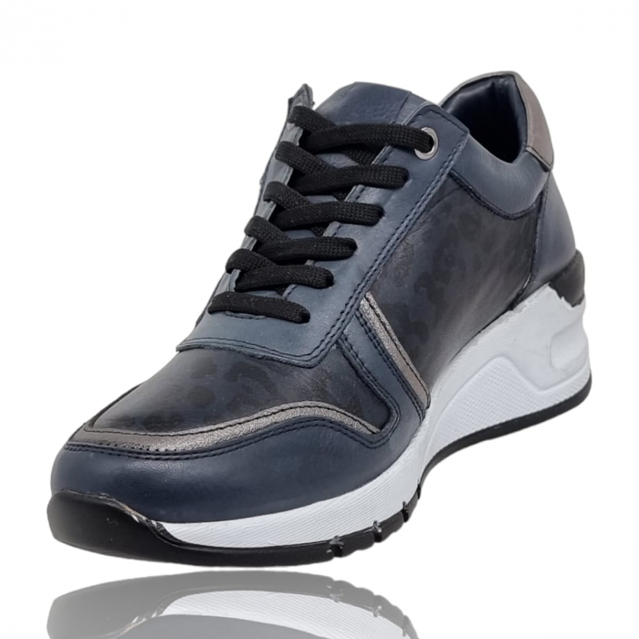 Pantofi Damă Casual Confort Din Piele Naturală Blue 5020 [3]