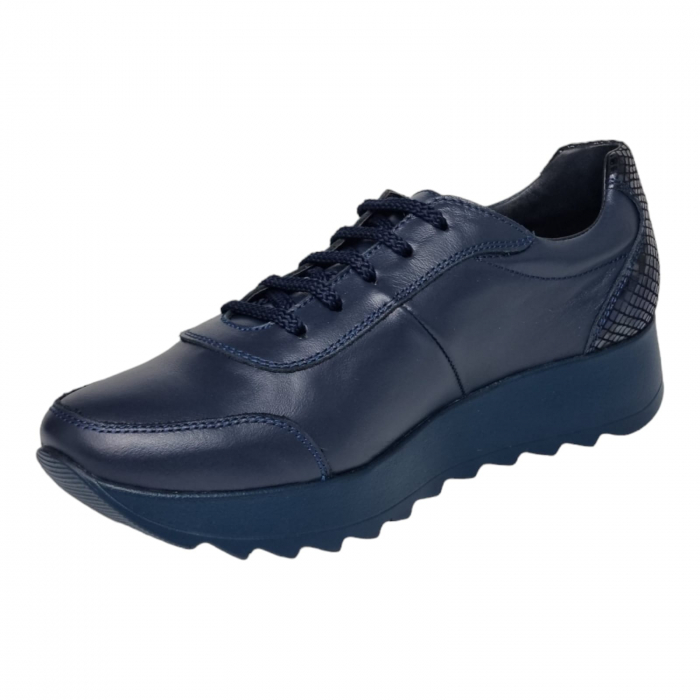 Pantofi Damă Casual Confort Din Piele Naturală Blue 5057 [5]