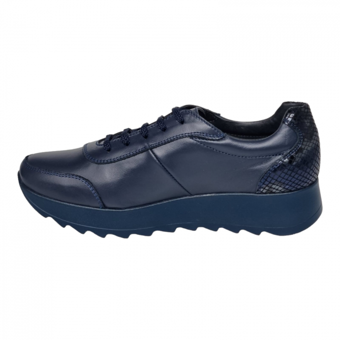 Pantofi Damă Casual Confort Din Piele Naturală Blue 5057 [2]