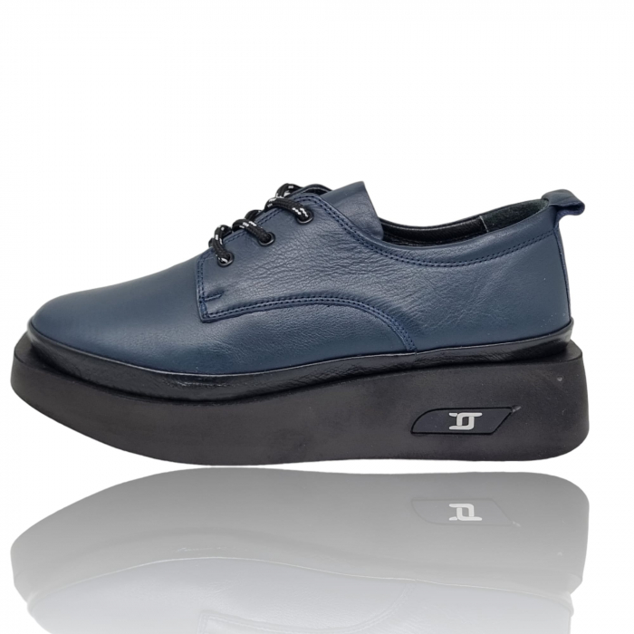 Pantofi Damă Casual Confort Din Piele Naturală Blue 5068 [2]