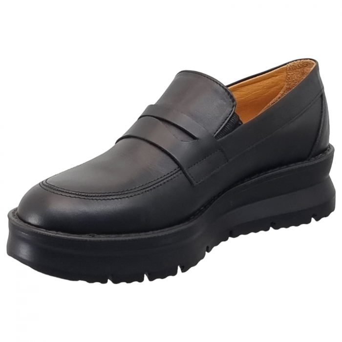 Pantofi Damă Casual Confort Din Piele Naturală Neagră 5039 [2]