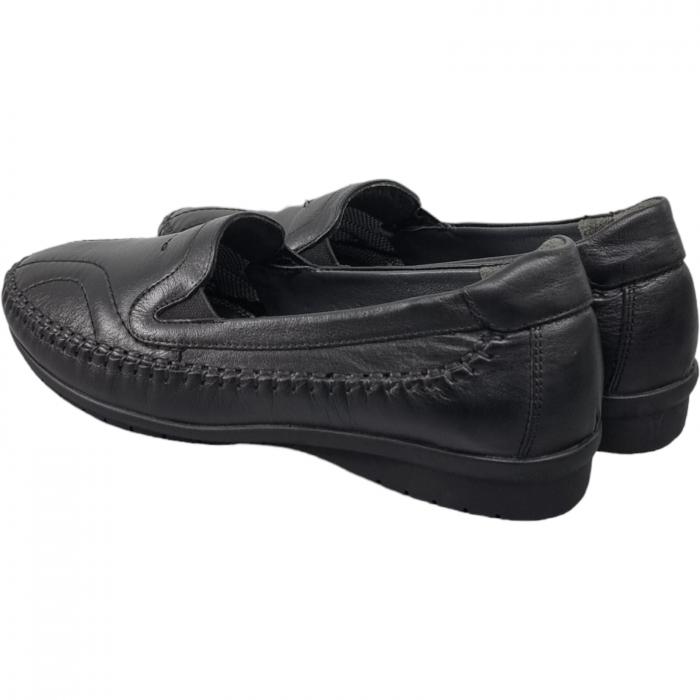 Pantofi Damă Casual Confort Din Piele Naturală Neagră 5042 [5]