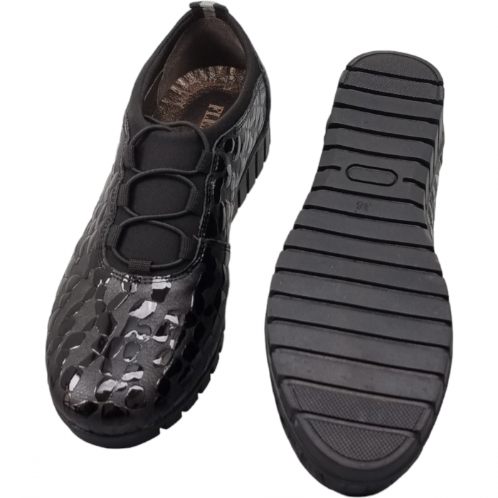Pantofi Damă Casual Confort Din Piele Naturală Neagră  5045 [2]