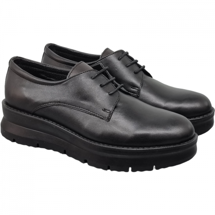 Pantofi Damă Casual Confort Din Piele Naturală Neagră 5046 [5]
