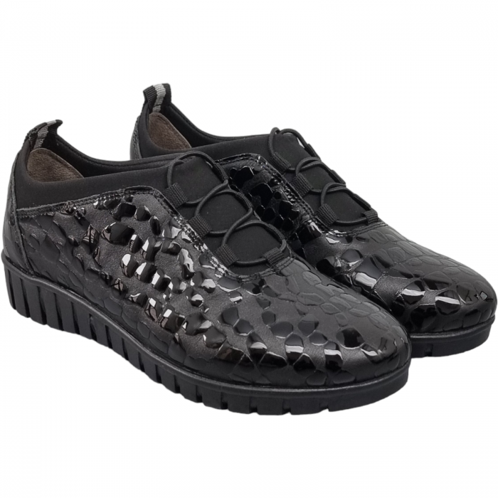 Pantofi Damă Casual Confort Din Piele Naturală Neagră  5045 [5]