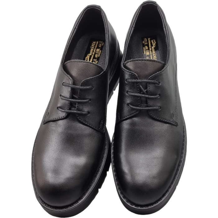 Pantofi Damă Casual Confort Din Piele Naturală Neagră 5046 [2]