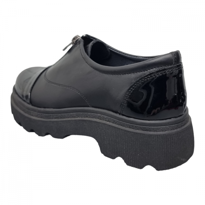Pantofi Damă Casual Confort Din Piele Naturală Neagră 5138 [6]