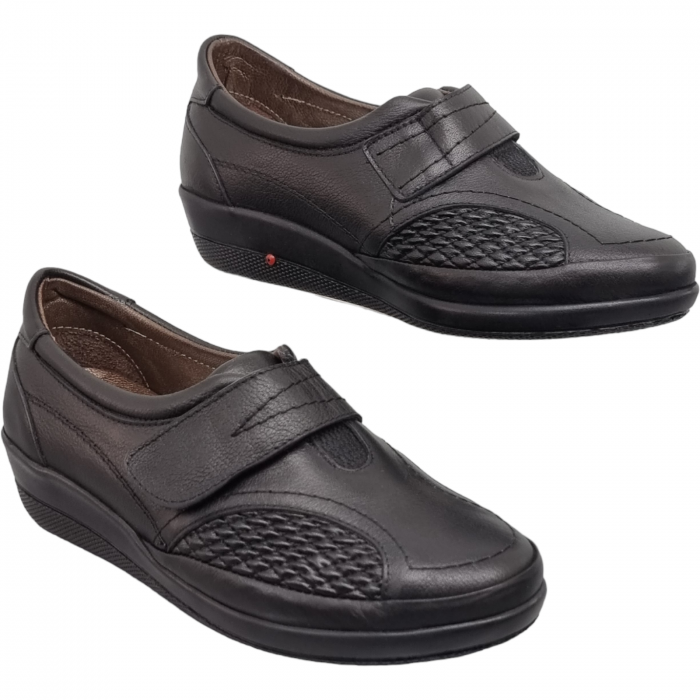 Pantofi Damă Casual Confort Din Piele Naturală Neagră 5140 [3]
