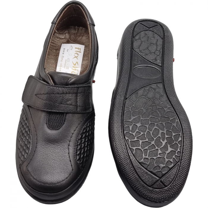 Pantofi Damă Casual Confort Din Piele Naturală Neagră 5140 [5]