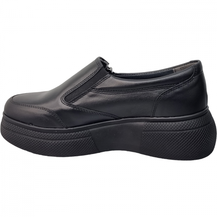 Pantofi Damă Casual Confort Din Piele Naturală Neagră 5076 [2]