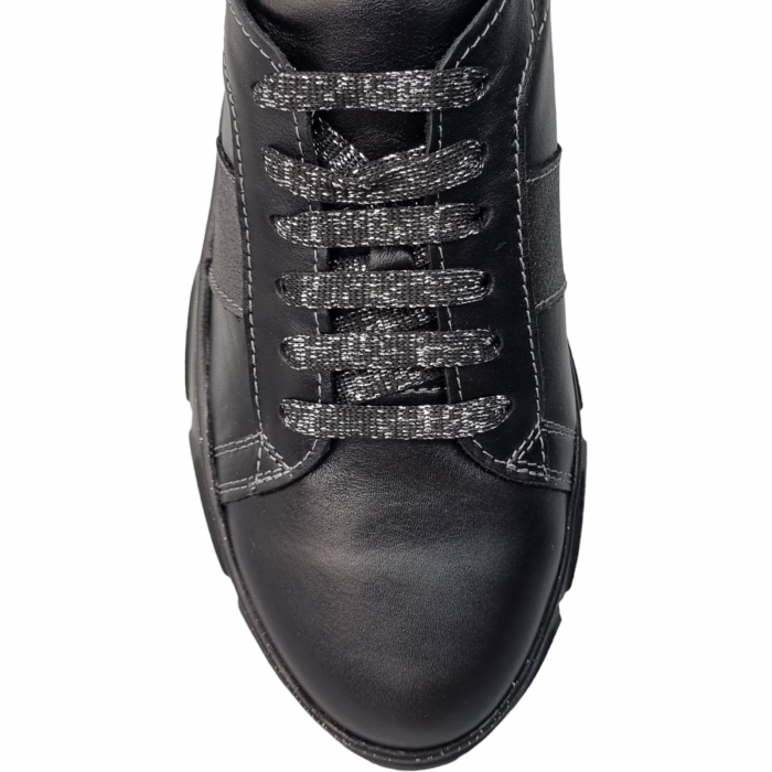 Pantofi Damă Casual Confort Din Piele Naturală Neagră 5077 [3]