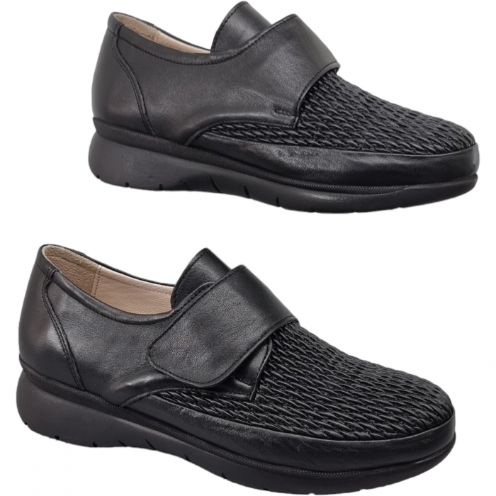 Pantofi Damă Casual Confort Din Piele Naturală Neagră 5075 [2]