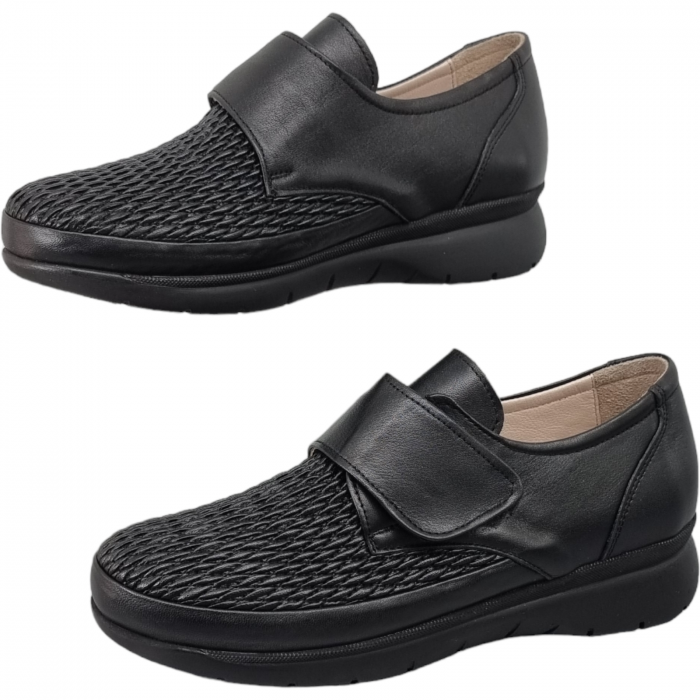 Pantofi Damă Casual Confort Din Piele Naturală Neagră 5075 [4]