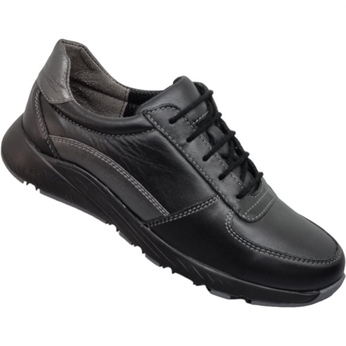 Pantofi Damă Casual Confort Din Piele Naturală Neagră 5084 [2]