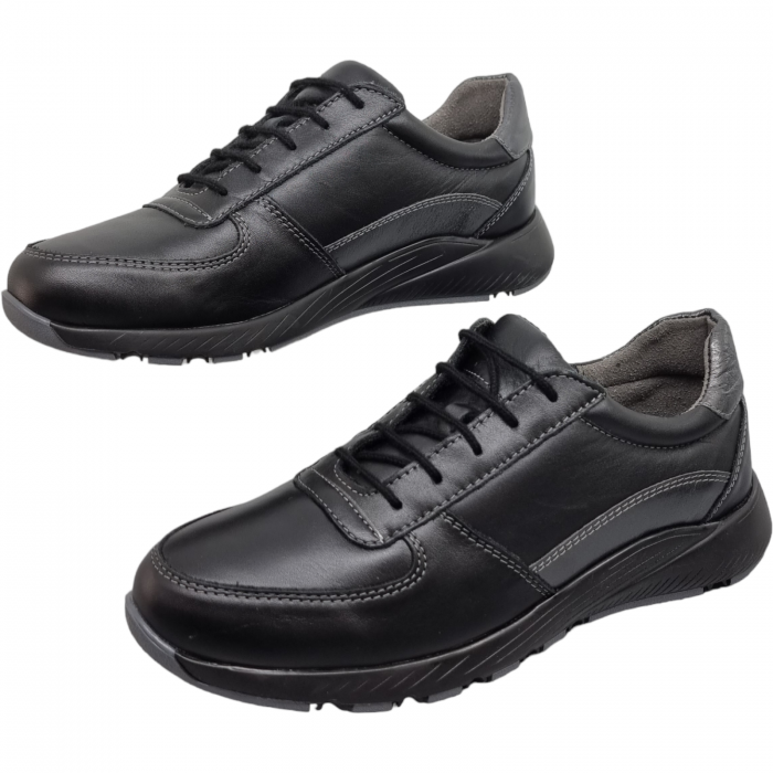 Pantofi Damă Casual Confort Din Piele Naturală Neagră 5084 [4]
