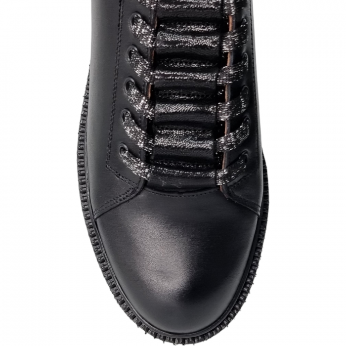 Pantofi Damă Casual  Din Piele Naturală Neagră 5078 [3]