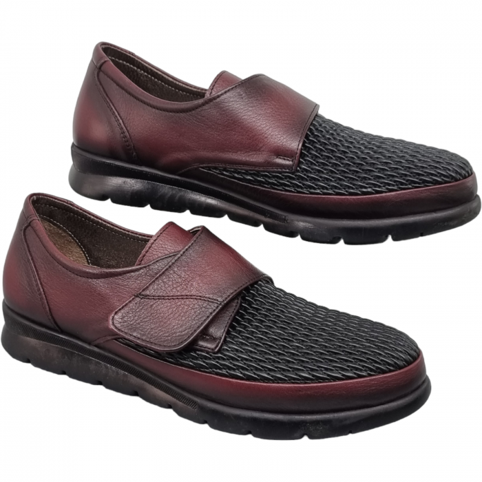 Pantofi Damă Casual Confort Din Piele Naturală Bordo 5052 [2]