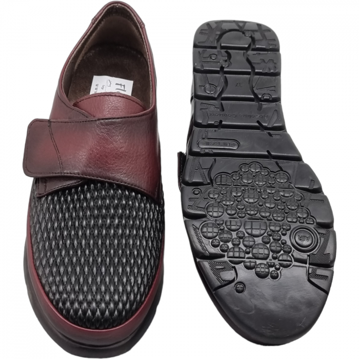 Pantofi Damă Casual Confort Din Piele Naturală Bordo 5052 [4]