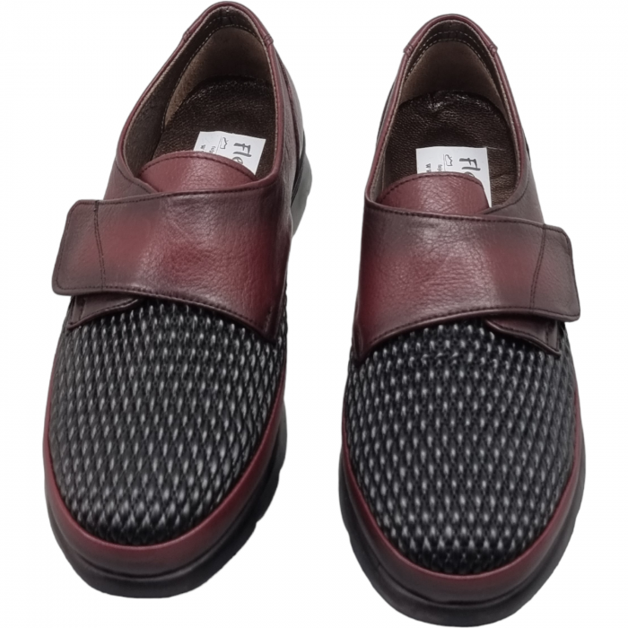 Pantofi Damă Casual Confort Din Piele Naturală Bordo 5052 [3]