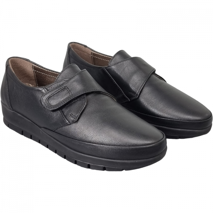 Pantofi Damă Casual Confort Din Piele Naturală Neagră 5087 [4]