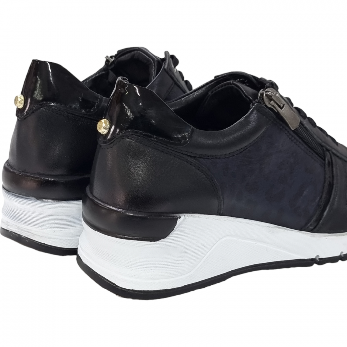 Pantofi Damă Casual Confort Din Piele Naturală Neagră 5098 [4]