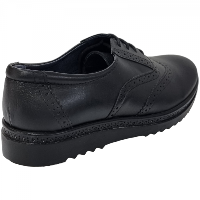 Pantofi Damă Casual Confort Din Piele Naturală Neagră 5062 [3]