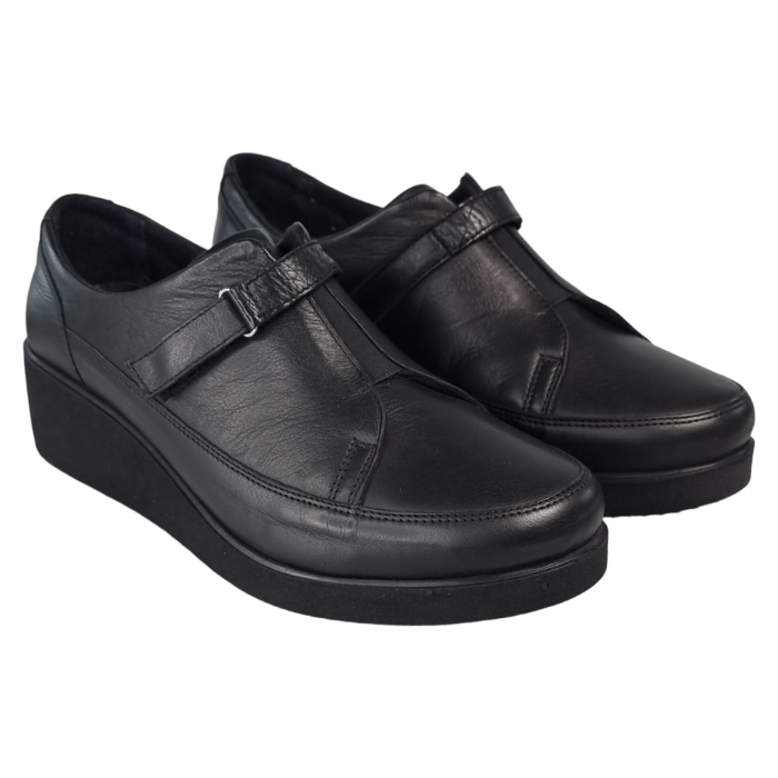 Pantofi Damă Casual Confort Din Piele Naturală Neagră 5106 [3]