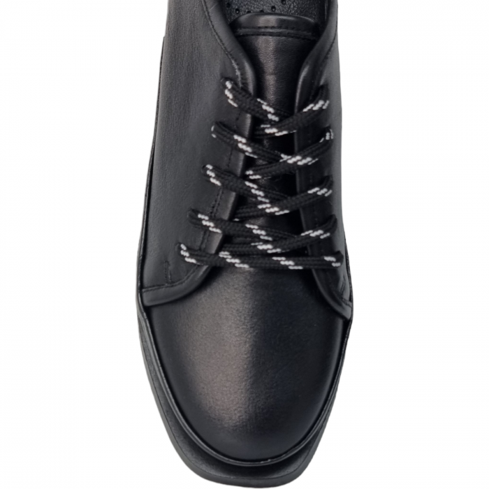 Pantofi Damă Casual Confort Din Piele Naturală Neagră 5108 [8]