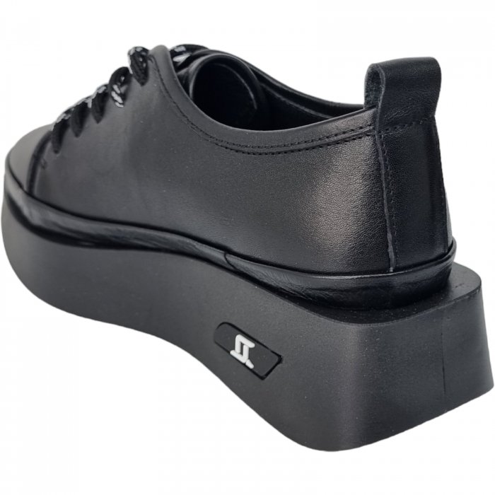 Pantofi Damă Casual Confort Din Piele Naturală Neagră 5108 [10]