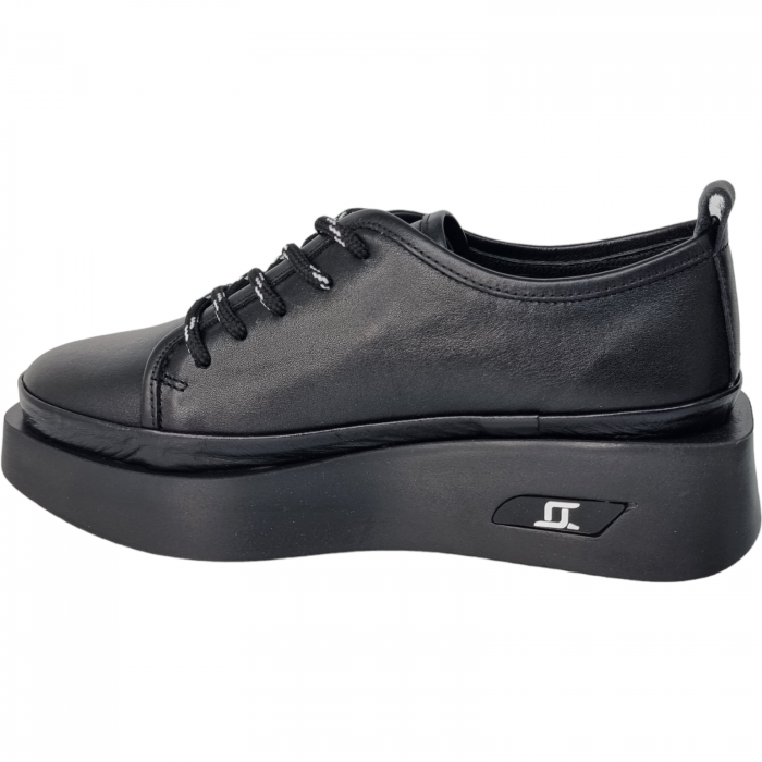 Pantofi Damă Casual Confort Din Piele Naturală Neagră 5108 [11]